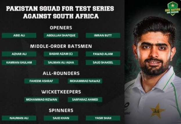 PCB announces squad for Test series against South Africa