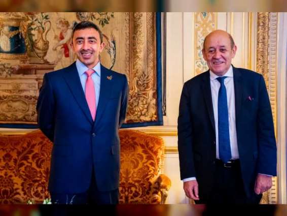 Abdullah bin Zayed, French FM discuss bilateral ties, global developments
