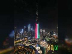 إضاءة أبرز معالم دبي احتفاء باليوم الوطني الـ"60" لدولة الكويت