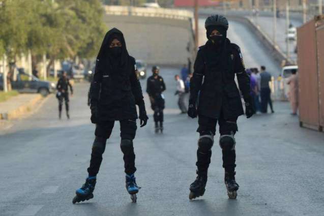 Skating Commandos perform duty for PSL 6 in Karachi