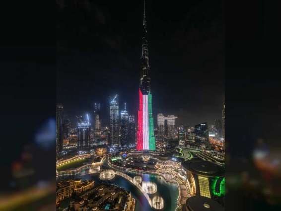 Dubai’s landmarks light up in colours of Kuwait flag in celebration of its 60th National Day