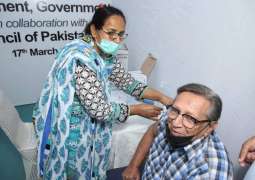 Covid-19 vaccination continues on the second day at Arts Council, Karachi