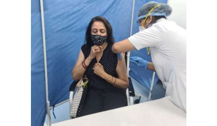 Hema Malini receives COVID-19 vaccine