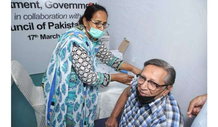 Covid-19 vaccination continues on the second day at Arts Council, Karachi
