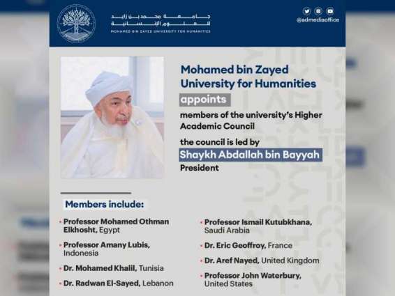 Mohamed Bin Zayed University for Humanities announces the appointment of its Supreme Academic Council
