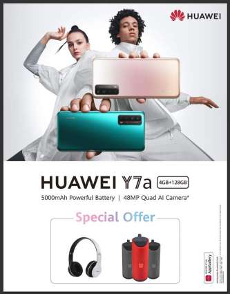 HUAWEI Y7a with 48MP camera, also offers ‘FREE’ head-phones & speakers