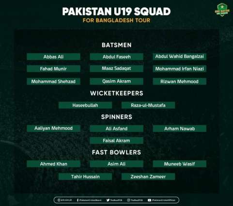 Pakistan U19 to tour Bangladesh next month