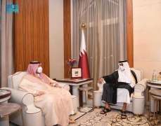 سمو أمير دولة قطر يستقبل سمو الأمير تركي بن محمد بن فهد