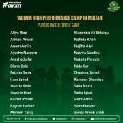 26 women cricketers invited for training camp in Multan