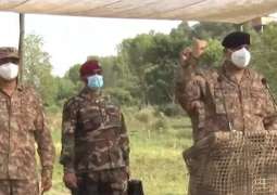 COAS visits Sialkot, Kotli, witnesses troops’ exercises