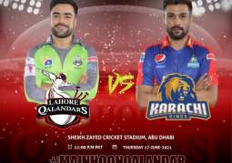 Karachi Kings and Lahore Qalandars will face off in Abu Dhabi today