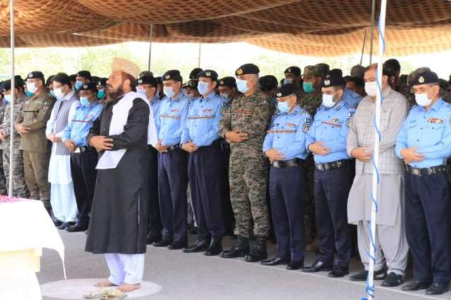 Funeral prayer (Namaz-i-Janaza) of martyred police officials offered