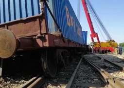 Freight train derailed near Jamshoro Kotri Station