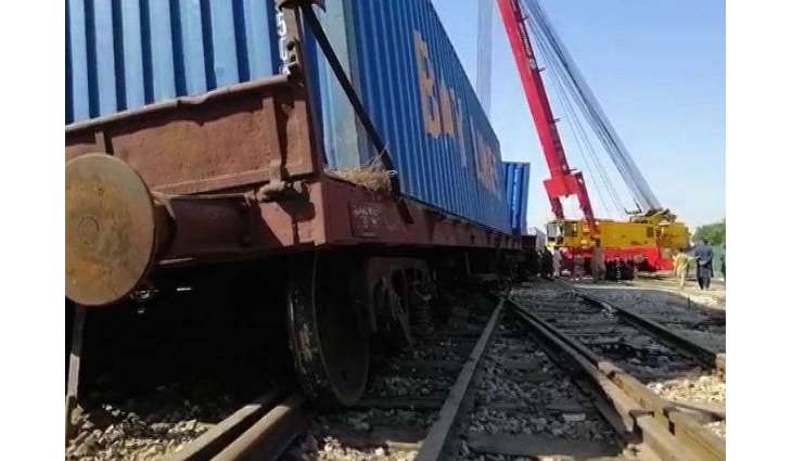 Freight train derailed near Jamshoro Kotri Station
