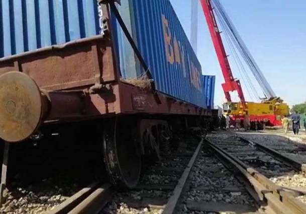 Freight train derailed near Jamshoro Kotri Station