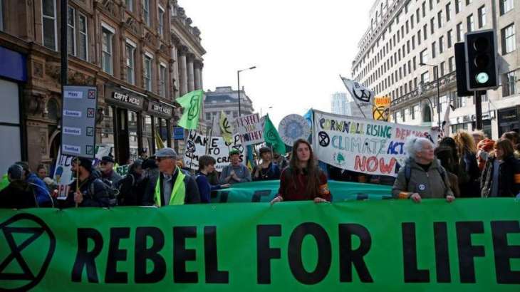 Extinction Rebellion Climate Change Activists Block Central London on 2nd Day of Protest