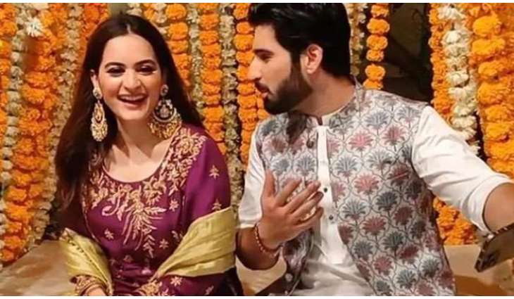 Aiman, Muneeb win fans' hearts at Minal Khan's dholki event