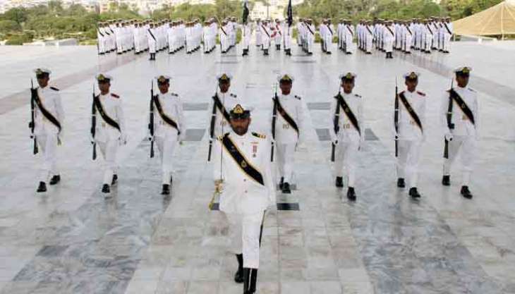 Change of guard ceremony held at Quaid-i-Azam mausoleum in Karachi