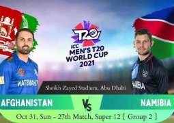 T20 World Cup 2021 Match 27 Afghanistan Vs. Namibia, Live Score, History, Who Will Win