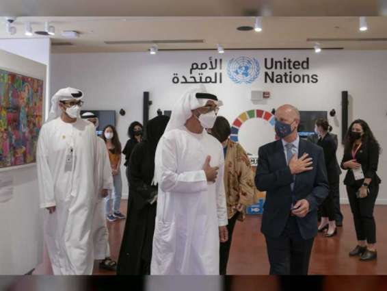 محمد بن زايد يزور جناح الفرص الذي يضم ملتقى الأمم المتحدة في "إكسبو2020 دبي"