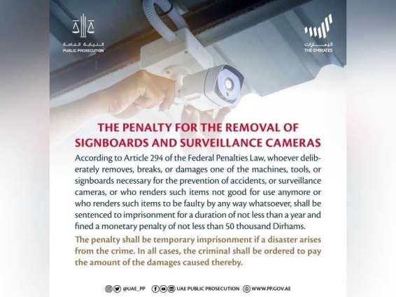 Public Prosecution explains penalties of removal of signboards, surveillance cameras