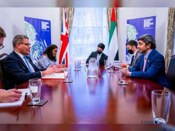 Abdullah bin Zayed meets COP26 President in London