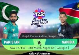 T20 World Cup 2021 Match 31 Pakistan Vs. Namibia, Live Score, History, Who Will Win