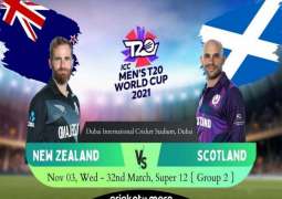 T20 World Cup 2021 Match 32 New Zealand Vs. Scotland, Live Score, History, Who Will Win