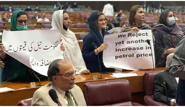 Opposition stages protest in Senate, NA over price hike