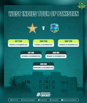 Details of West Indies tour of Pakistan confirmed