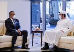 Maktoum bin Mohammed receives Nissan executives at Expo 2020 Dubai