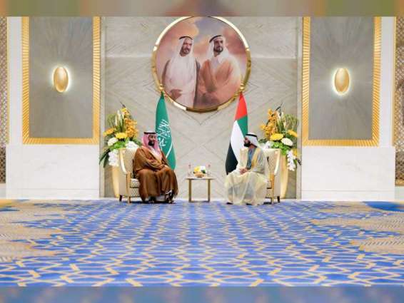 Mohammed bin Rashid receives Mohammed bin Salman at Expo 2020 Dubai