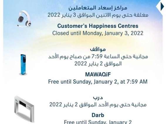 Free parking and no toll charges in Abu Dhabi during New Year Holiday