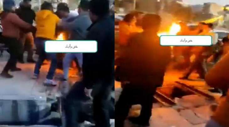 بائع ایرانی یحرق نفسہ بعد أن صادرت الشرطة السلع کان یعرضھا للبیع