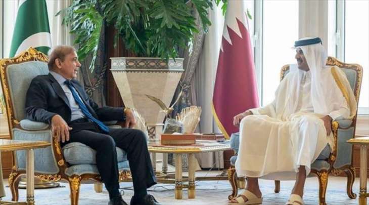 أمیر دولة قطر یستقبل رئیس وزراء باکستان شھباز شریف خلال زیارتہ لبلادہ

 العلاقات والتطورات الدولية وتنسيق الجهود المشتركة في دعم الأمن والاستقرار في المنطقة والعالم.