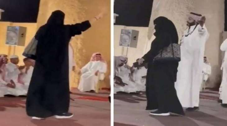 شاھد : رجل سعودي یطرد شابة منتقبة بسبب رقصھا أمام الرجال فی منطقة حائل
