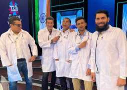 Cricketers in doctors’ uniform go viral on social media