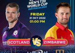 T20 World Cup 2022 Match 12 Scotland Vs. Zimbabwe