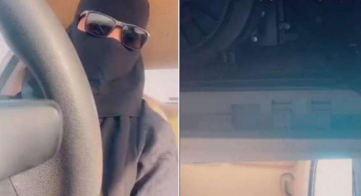 مقطع : فتاة سعودیة تتعرض لحادث انقلاب سیارتھا أثناء تصویرھا بجوالھا