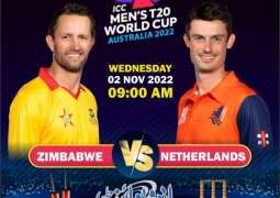 T20 World Cup 2022 Match 34 Zimbabwe Vs. Netherlands