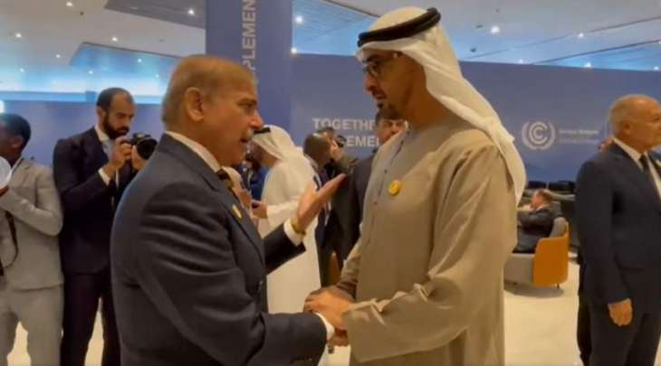 رئیس الوزراء شھباز شریف یبحث مع رئیس دولة الامارات العلاقات الثنائیة بین البلدین