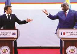 مشاداة حادة بین الرئیس الفرنسي ماکرون و رئیس الکونغو أثناء الموٴتمر الصحفي