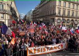 Protests Against Weapons Supplies to Ukraine, France's NATO Membership Start in Paris