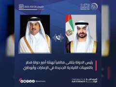 UAE President receives Qatari leader’s congratulations on new leadership appointments in UAE and Abu Dhabi