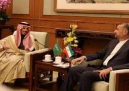 وزیر الخارجیة السعودي الأمیر فیصل بن فرحان یجتمع بنظیرہ الایراني فی الصین