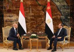 الرئيس المصري يلتقي رئيس مجلس القيادة الرئاسي اليمني
