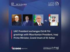 UAE President exchanges Eid Al Fitr greetings with Mauritanian President, Iraqi Prime Minister, Grand Imam of Al-Azhar