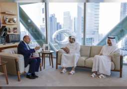 Maktoum bin Mohammed meets with UK’s Economic Secretary to the Treasury
