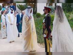 Khaled bin Mohamed bin Zayed attends wedding of Crown Prince Hussein bin Abdullah II of Jordan