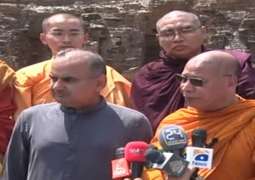 Buddhist Monks visit historical sites at Takht Bhai in Mardan